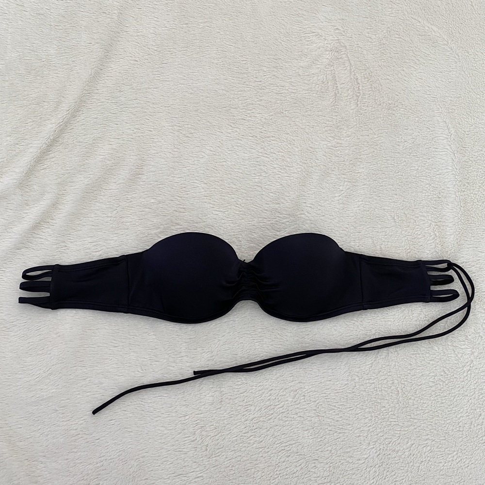 Victoria Secret Black Bandeau Crossback Bikini Top